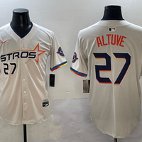 Men's Houston Astros Jose Altuve #27 Cream 2025 City Connect Limited Player Jersey1