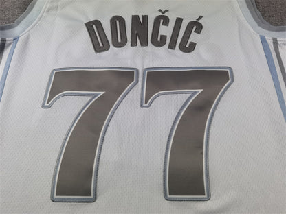 Men's Dallas Mavericks Luka Doncic #77 White 2024/25 Swingman Player Jersey1 - City Edition