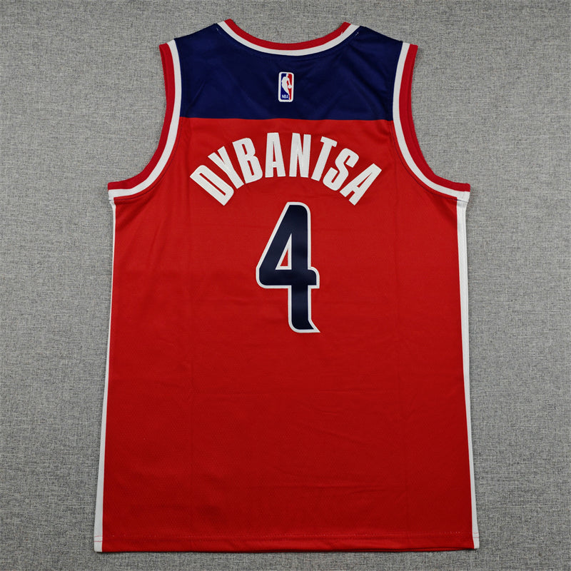 Men's Washington Wizards AJ Dybantsa #4 Red Swingman Jersey - Icon Edition