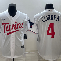 Men's Minnesota Twins Carlos Correa #4 White Home Replica Player Jersey1