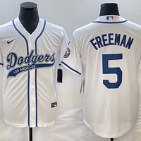 Men's Los Angeles Dodgers Freddie Freeman #5 White Player Jersey1 Joint Edition