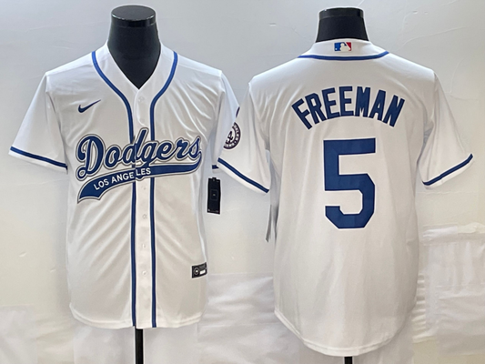 Men's Los Angeles Dodgers Freddie Freeman #5 White Player Jersey1 Joint Edition