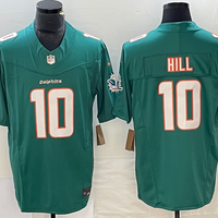 Men's Miami Dolphins Tyreek Hill #10 Aqua Game Jersey1