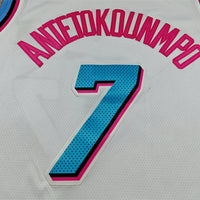 Men's Miami Heat Giannis Antetokounmpo #7 White Swingman Jersey - City Edition