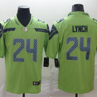 Men's Seattle Seahawks #24 Marshawn Lynch Green Jersey