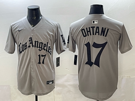 Men's Los Angeles Dodgers Shohei Ohtani #17 Gray Alternate Replica Jersey
