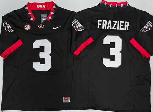Men's Georgia Bulldogs Nate Frazier #3 Black Game Jersey