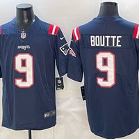Men's New England Patriots Kayshon Boutte #9 Navy Game Jersey
