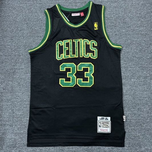 Men's Boston Celtics Larry Bird #33 Black 1985/86 Hardwood Classics Swingman Jersey1