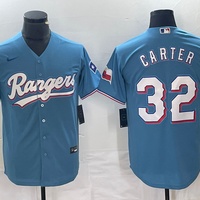 Men's Texas Rangers Evan Carter #32 Light Blue Replica Player Jersey1