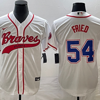 Men's Atlanta Braves Max Fried #54 White Replica Player Jersey1 Joint Edition