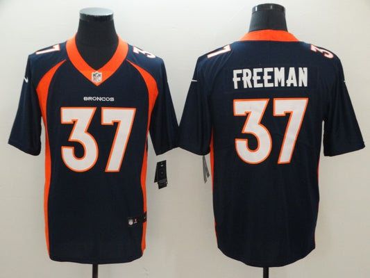 Men's Denver Broncos Royce Freeman #37 Navy Game Jersey1