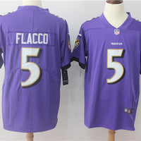 Men's Baltimore Ravens Joe Flacco #5 Purple Game Jersey1