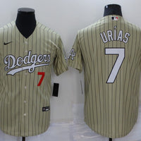 Men's Los Angeles Dodgers Julio Urias #7 Gold Replica Baseball Jersey1