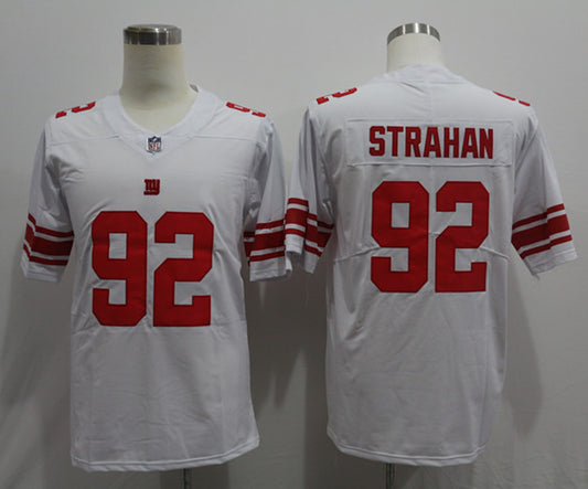 Men's New York Giants Michael Strahan #92 White Game Retired Player Jersey1