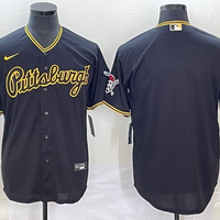 Men's Pittsburgh Pirates Black Blank Replica Team Jersey1