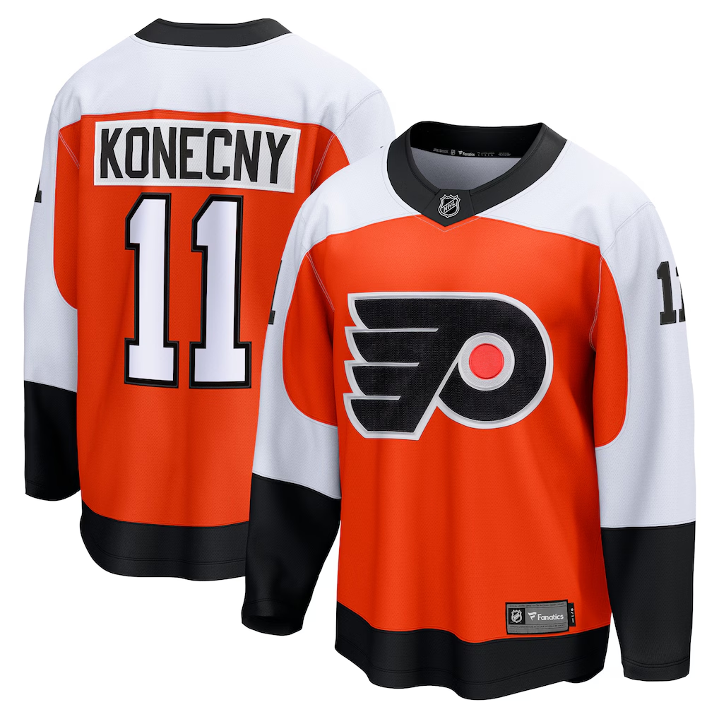 Men's Philadelphia Flyers Travis Konecny #11 Fanatics Orange Player Jersey