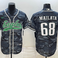 Men's Philadelphia Eagles Jordan Mailata #68 Grey Camouflage Game Jersey1 Joint Edition