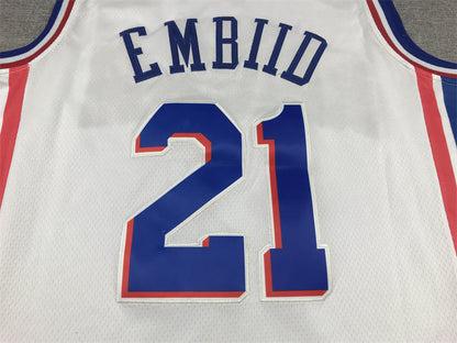 Men's Philadelphia 76ers Joel Embiid #21 White Swingman Jersey1