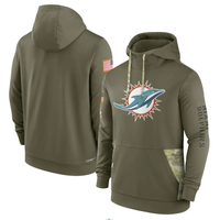 Men's Miami Dolphins Olive 2022 Salute to Service Therma Performance Pullover Hoodie1