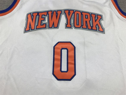 Men's New York Knicks Donte DiVincenzo #0 White Swingman Jersey1 - Association Edition