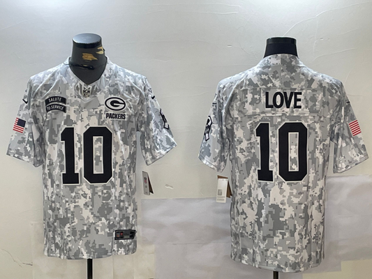 Men's Green Bay Packers Jordan Love #10 Arctic Camo 2024 Salute to Service Limited Jersey1