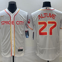 Men's Houston Astros Jose Altuve #27 White City Connect Replica Player Jersey1