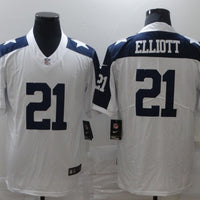 Men's Dallas Cowboys #21 Ezekiel Elliott White Game Jersey1
