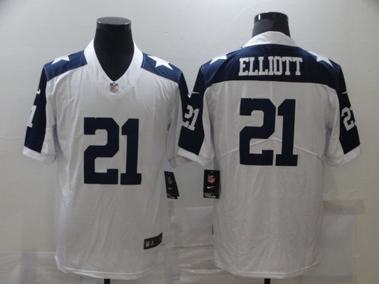 Men's Dallas Cowboys #21 Ezekiel Elliott White Game Jersey1