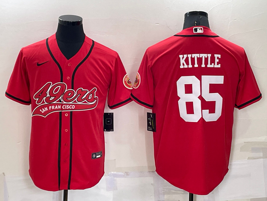 Men's San Francisco 49ers George Kittle #85 Red Game Jersey1 Joint Edition