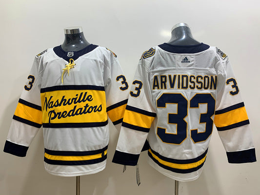 Men's Nashville Predators Viktor Arvidsson #33 White Breakaway Player Jersey1