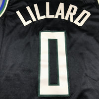 Men's Milwaukee Bucks Damian Lillard #0 Black Fast Break Player Jersey1 - Statement Edition