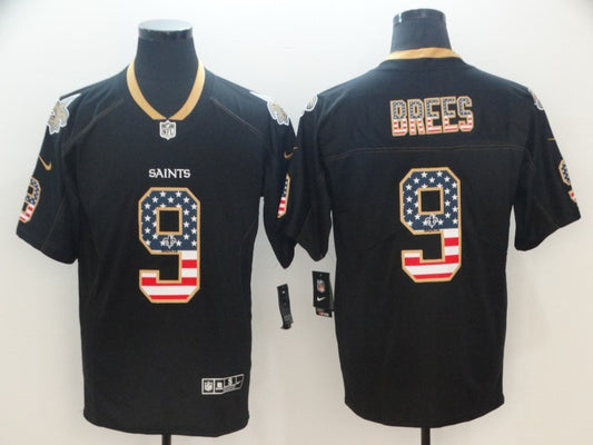 Men's New Orleans Saints #9 Drew Brees Black Player Jersey2