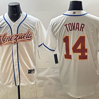 Men's Venezuela Baseball Ezequiel Tovar #14 White 2026 World Baseball Classic Stadium Jersey