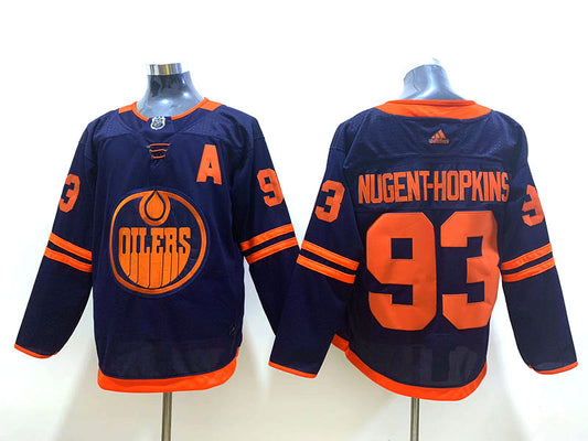 Men's Edmonton Oilers Ryan Nugent-Hopkins #93 Navy Breakaway Player Jersey1