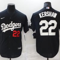 Men's Los Angeles Dodgers Clayton Kershaw #22 Black Stitched Jersey1