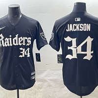 Men's Las Vegas Raiders Bo Jackson #34 Black Team Player Jersey