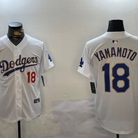 Men's Los Angeles Dodgers Yoshinobu Yamamoto White Game Player Jersey1
