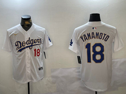 Men's Los Angeles Dodgers Yoshinobu Yamamoto White Game Player Jersey1