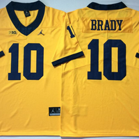 Men's Michigan Wolverines Tom Brady #10 Yellow Alumni Player Game Jersey