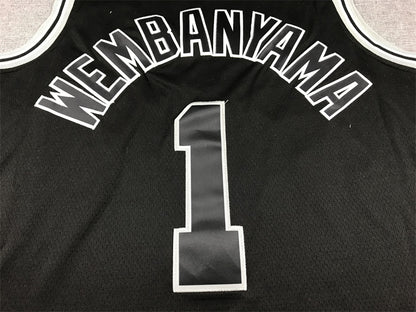 Men's San Antonio Spurs Victor Wembanyama #1 Black 2022/23 Swingman Jersey1 - Classic Edition