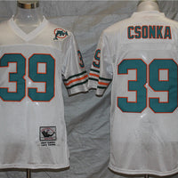 Men's Miami Dolphins Larry Csonka Mitchell & Ness White Legacy Replica Jersey1