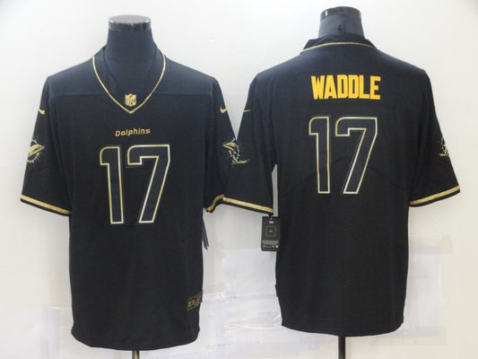 Men's Miami Dolphins Jaylen Waddle #17 Black Game Jersey1