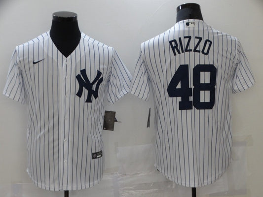 Men's New York Yankees Anthony Rizzo #48 White Replica Baseball Jersey1