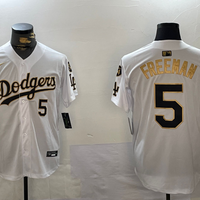 Men's Los Angeles Dodgers Freddie Freeman #5 White Game Player Jersey1