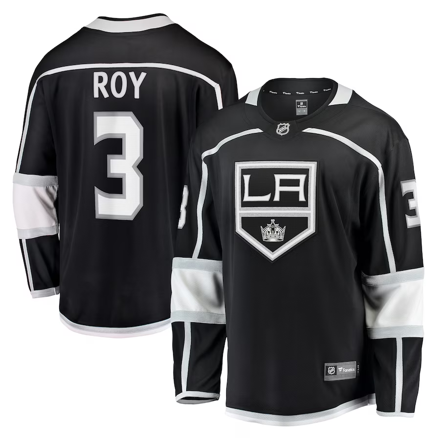 Men's Los Angeles Kings Matt Roy #3 Black Home Breakaway Player Jersey1