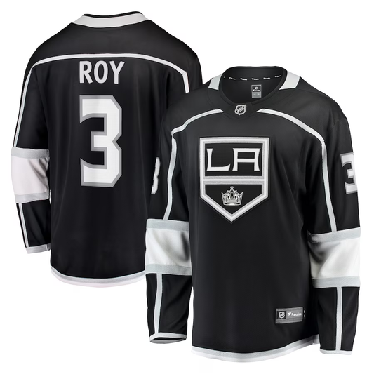 Men's Los Angeles Kings Matt Roy #3 Black Home Breakaway Player Jersey1