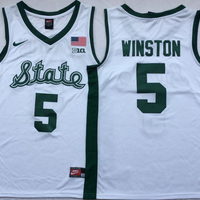 Men's Michigan State Spartans Cassius Winston #5 White Player Game Jersey