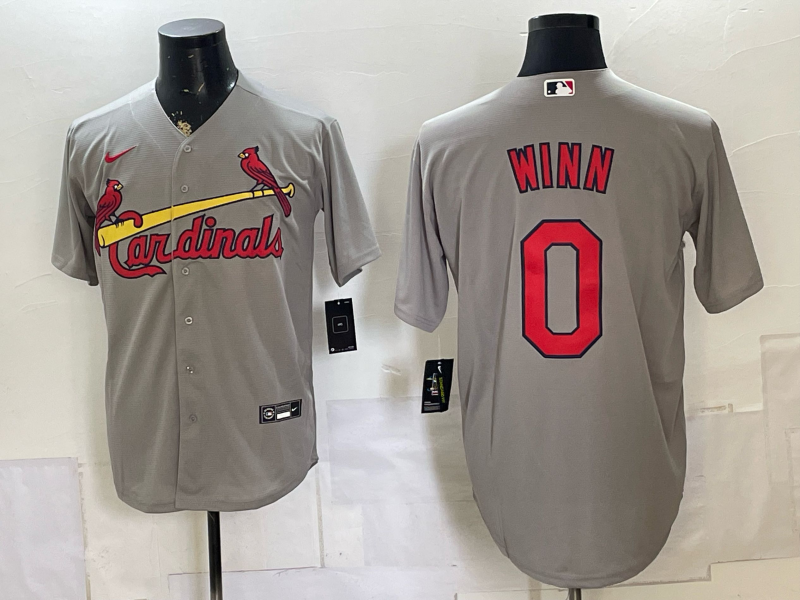 Men's St. Louis Cardinals Masyn Winn #0 Gray Replica Player Jersey