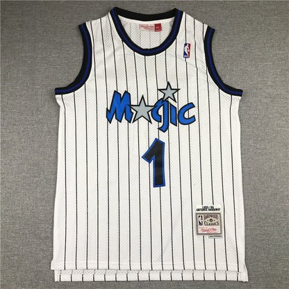 Men's Orlando Magic Penny Hardaway #1 White Hardwood Classics Swingman Jersey1